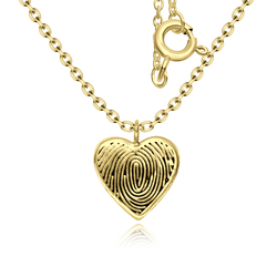 Heart Shaped Gold Plated Silver Kids Necklace SPE-3891-GP